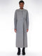 minimal long coat in grey wool