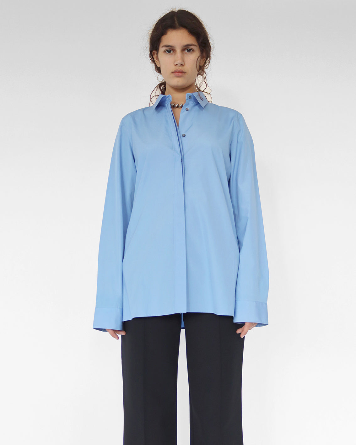 shirt in blue cotton