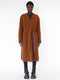 ‘Maselli’ long length belted wrap coat in burnt orange virgin wool