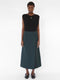 'SAIO' wrap skirt in dark green wool / silk