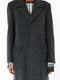 D’URBAN A.A.R. mid length coat in charcoal herringbone wool