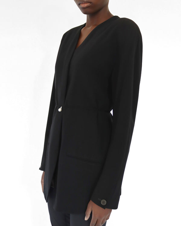 minimal jacket in black viscose