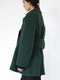 mid length coat in marled green fleece wool