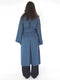 oversized belted robe coat in blue wool - cashmere