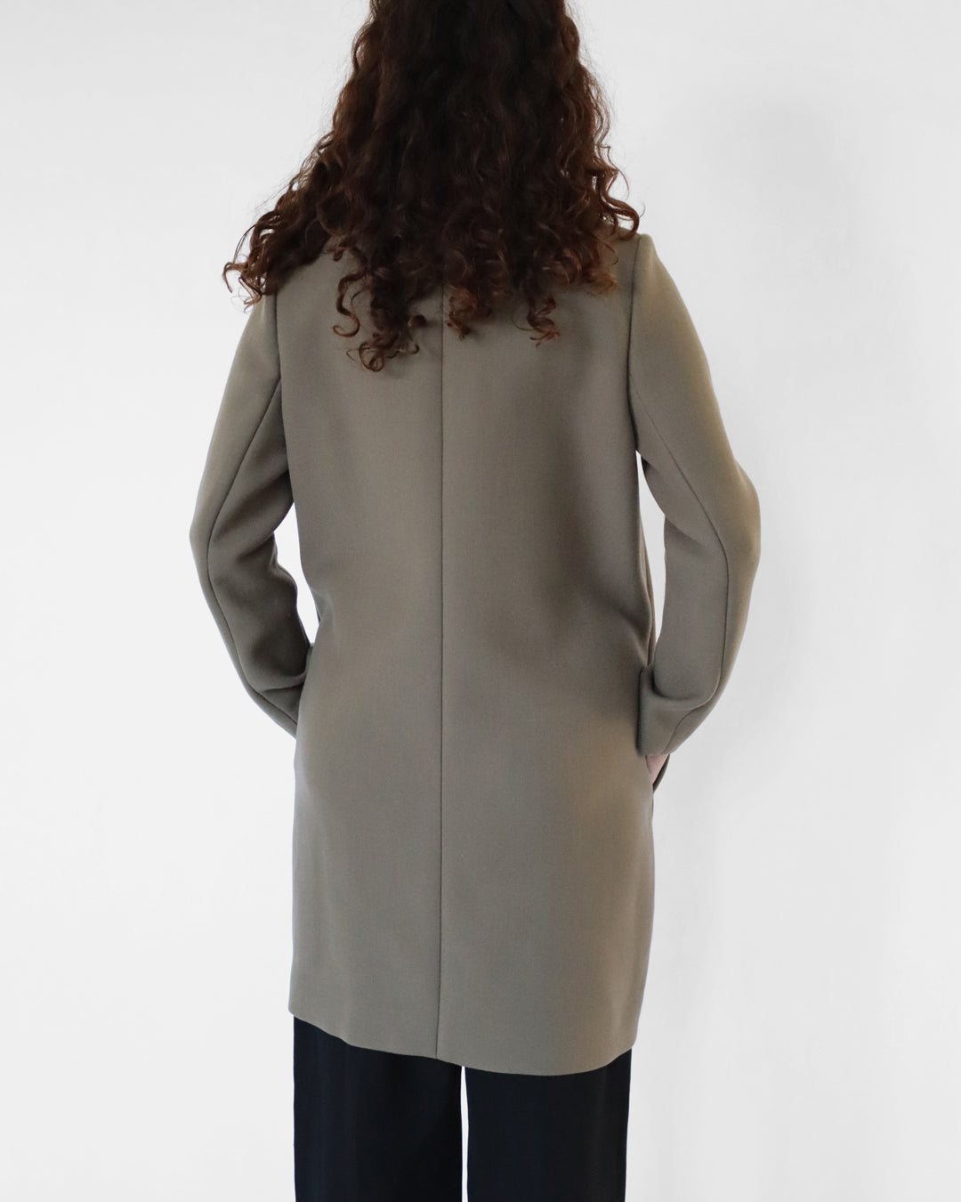 coat in brown stretch wool