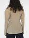 PLEATED TOP IN BEIGE MATTE POLYESTER