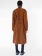 ‘Maselli’ long length belted wrap coat in burnt orange virgin wool