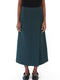 'SAIO' wrap skirt in dark green wool / silk