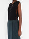 'SAIO' wrap skirt in dark green wool / silk