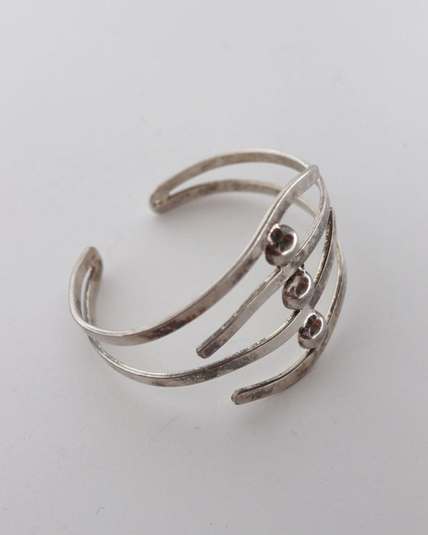 abstract three circle cuff in sterling silver