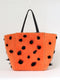 'Phantom Cabas' tote bag in reversible orange shearling and black leather