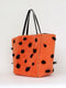 'Phantom Cabas' tote bag in reversible orange shearling and black leather