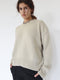 crew neck sweater in ecru cashmere