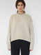 crew neck sweater in ecru cashmere