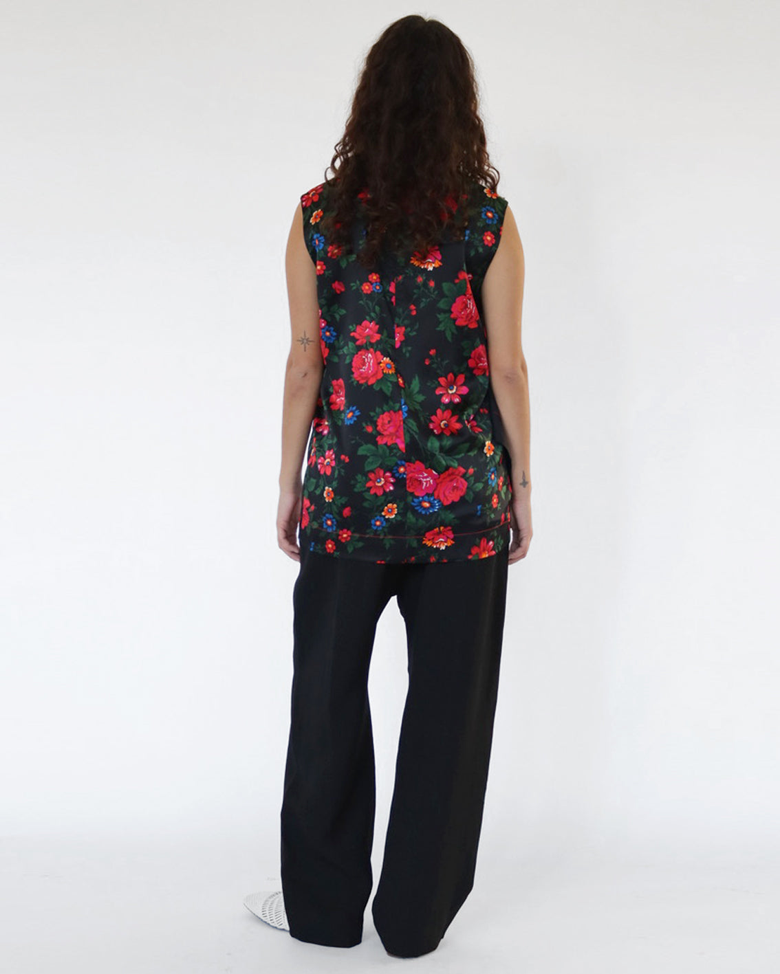 S/S 2015 tunic top in floral print silk