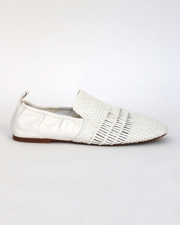 Resort 2017 woven loafers in white leather