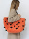 'Phantom Cabas' tote bag in reversible orange shearling and black leather