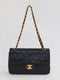 SMALL CLASSIC DOUBLE FLAP BAG IN BLACK LAMBSKIN WITH 24K GOLD PLATED HARDWARE