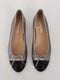 Classic Ballet Flats in dark silver and black leather