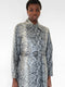 BELTED RAINCOAT IN SNAKE PRINT COATED COTTON