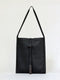 Minimal shoulder bag in black leather