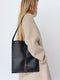 Minimal shoulder bag in black leather