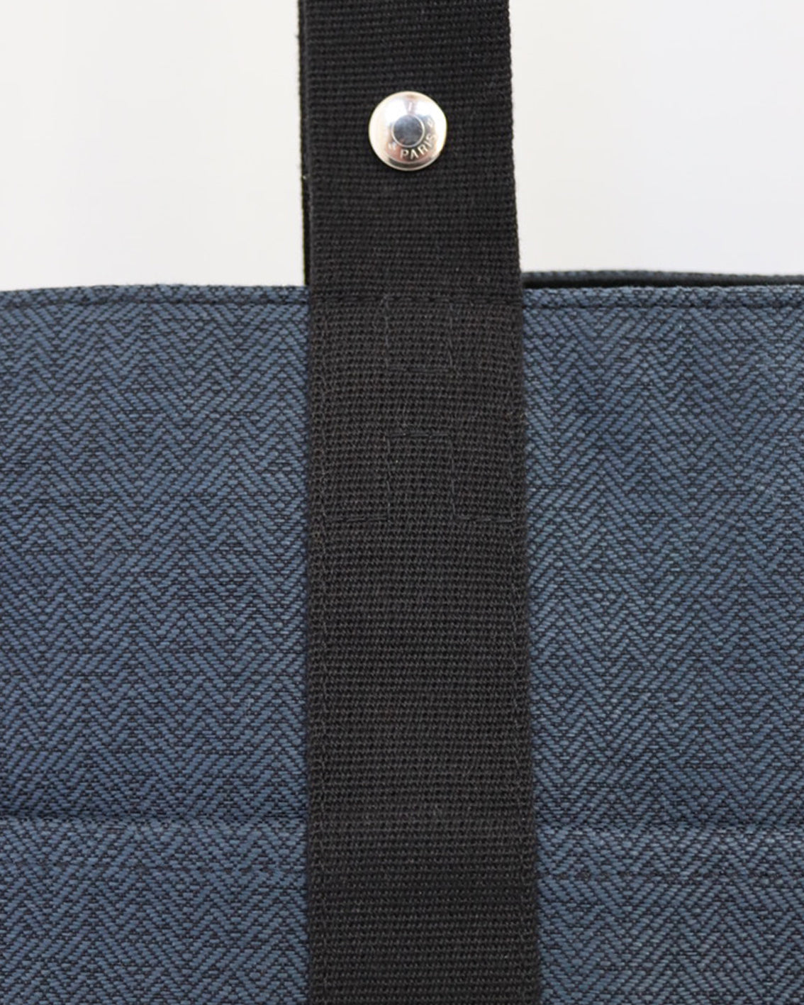 Saxo MM in navy Monogram Canvas with black strap.