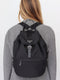 Vela tessuto backpack in black nylon and leather