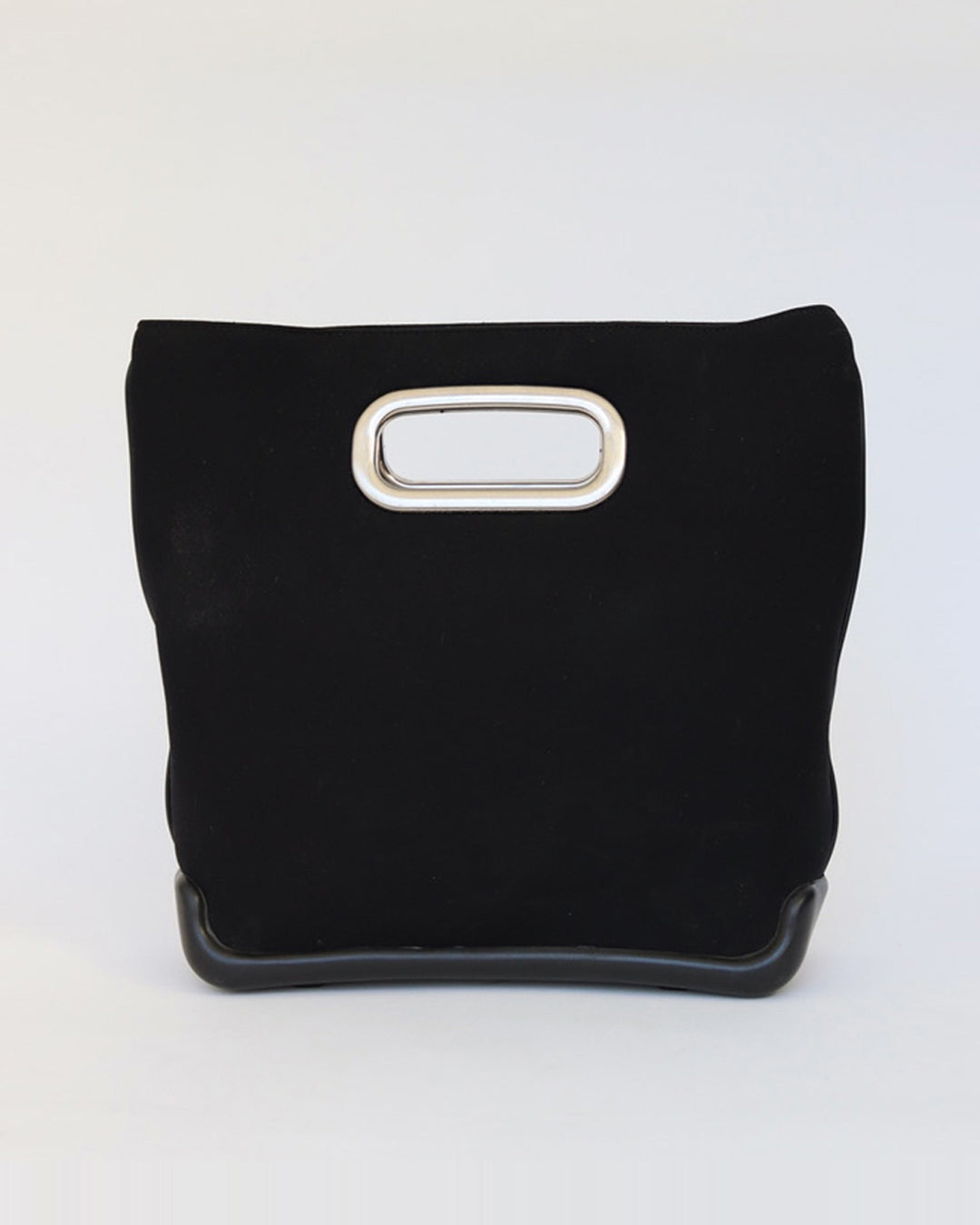 Top Handle Bag in Black Neoprene with Rubber base