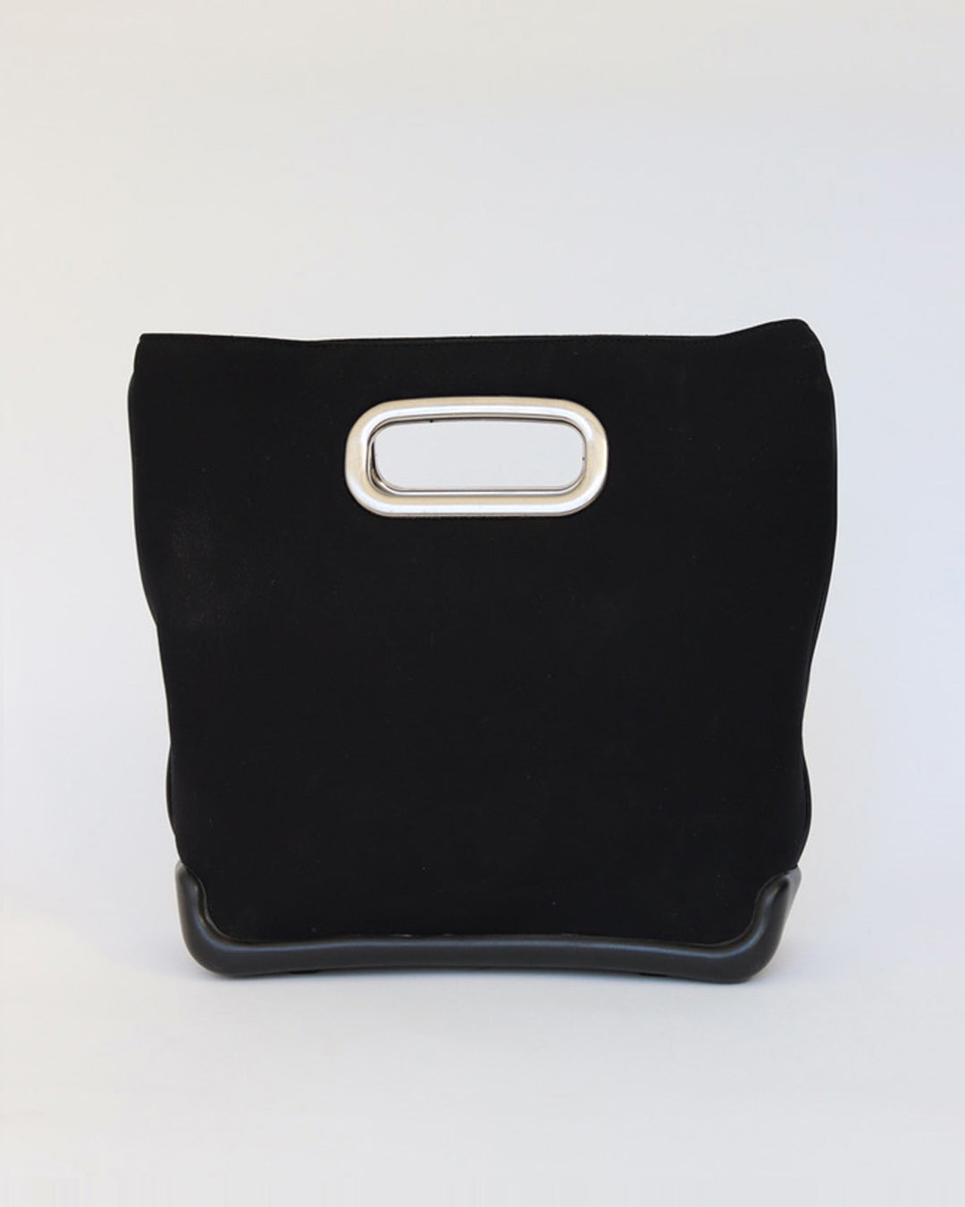 Top Handle Bag in Black Neoprene with Rubber base