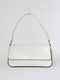 Shoulder bag in white gloss leather