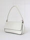 Shoulder bag in white gloss leather