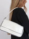 Shoulder bag in white gloss leather