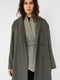 PADDED WRAP VEST in grey green viscose wool jersey