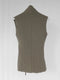 PADDED WRAP VEST in grey green viscose wool jersey