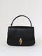 'Sofia 8.75’ in black calf leather with gold hardware