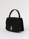 'Sofia 8.75’ in black calf leather with gold hardware