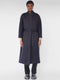 'MAIPH' WRAP COAT IN NAVY NEOPRENE JERSEY