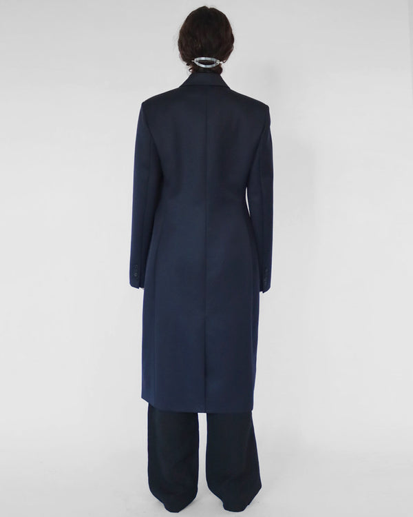 S/S 2020 'Panois' mid length coat in navy wool