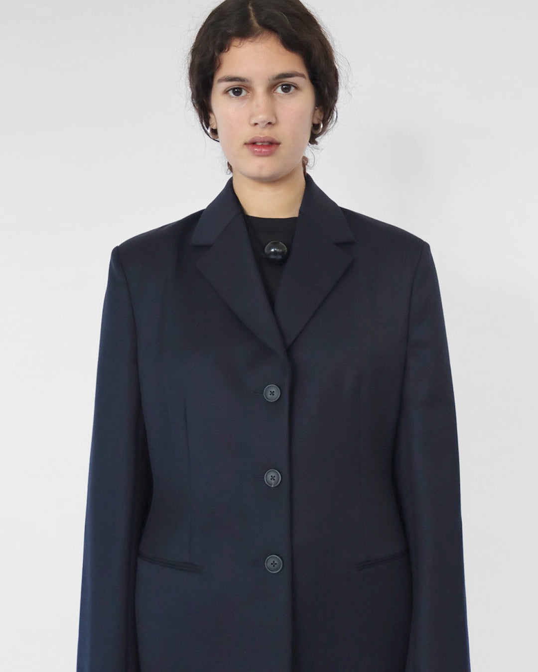 S/S 2020 'Panois' mid length coat in navy wool