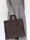 'Sam' reversible tote bag in brown nylon