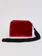 WRISTLET TASSEL CLUTCH IN RED VELVET