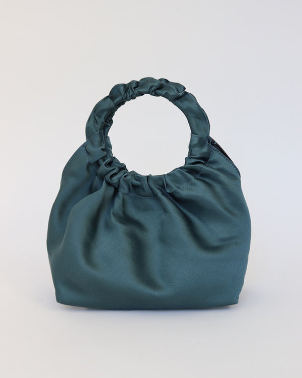 DOUBLE CIRCLE BAG IN BLUE SILK