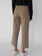 straight trousers in beige stretch cotton