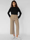 straight trousers in beige stretch cotton