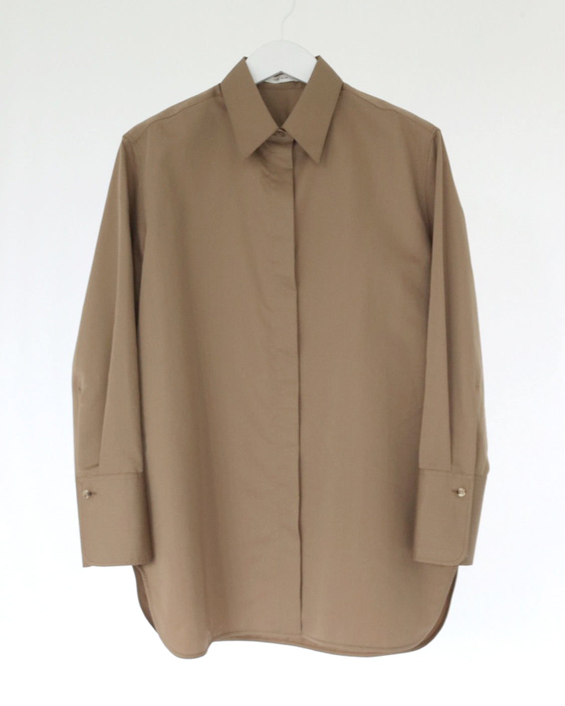 ‘Xime' shirt in taupe cotton / silk