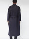 'MAIPH' WRAP COAT IN NAVY NEOPRENE JERSEY