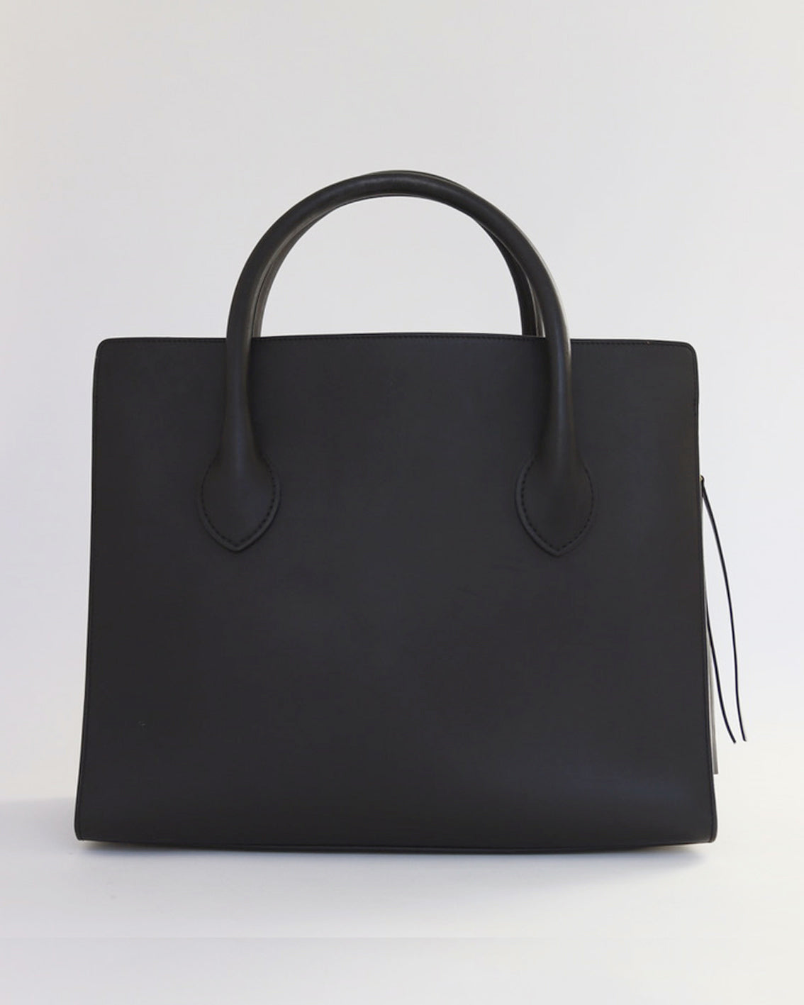 Boxy Bag in Black Calfskin Leather