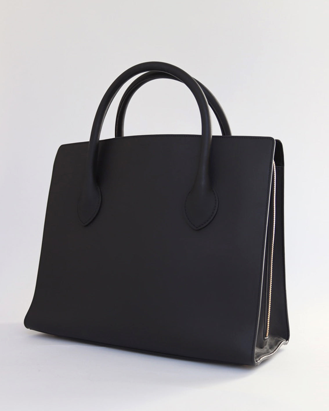 Boxy Bag in Black Calfskin Leather