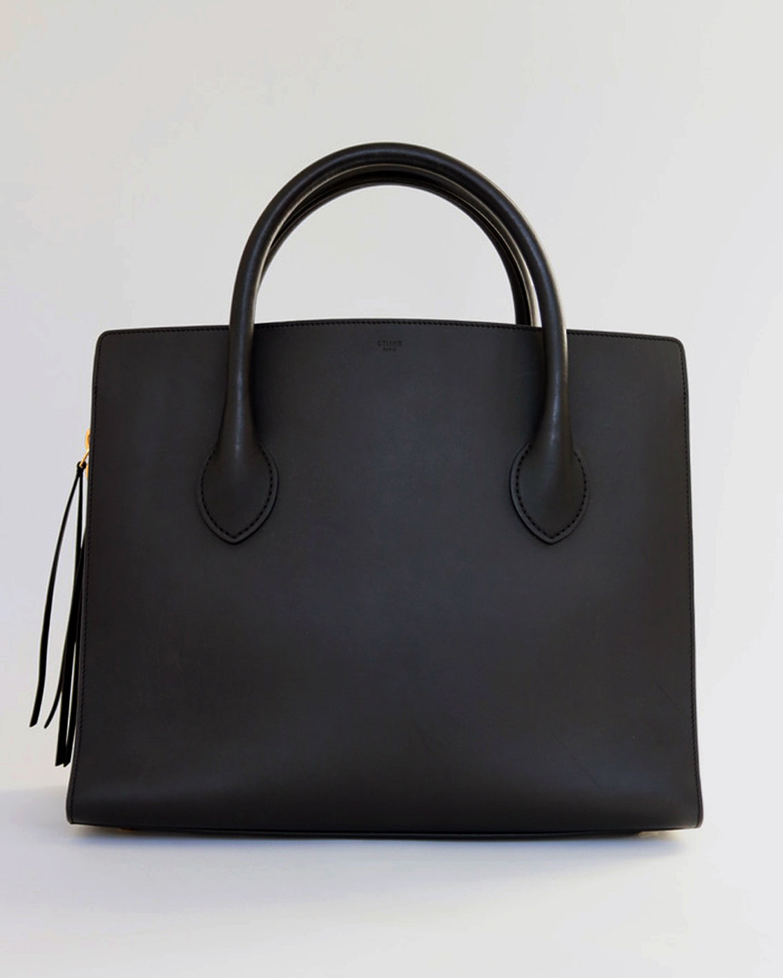 Boxy Bag in Black Calfskin Leather